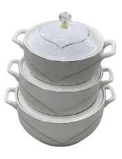 Jeu de 3 soupières en porcelaine