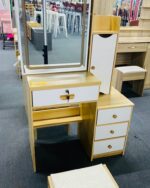 Table de coiffure Coiffeuse avec miroir coulissant et tabouret Bureau de coiffure
