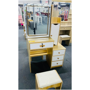 Table de coiffure Coiffeuse avec miroir coulissant et tabouret Bureau de coiffure