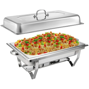 Chafing Dish (Chauffe Plat) Rectangulaire de 1 à 3 compartiments 11L  Inox service traiteur