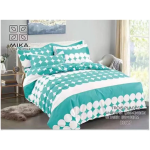 02 draps de 3 places + 02 tais d'oreiller - cyan