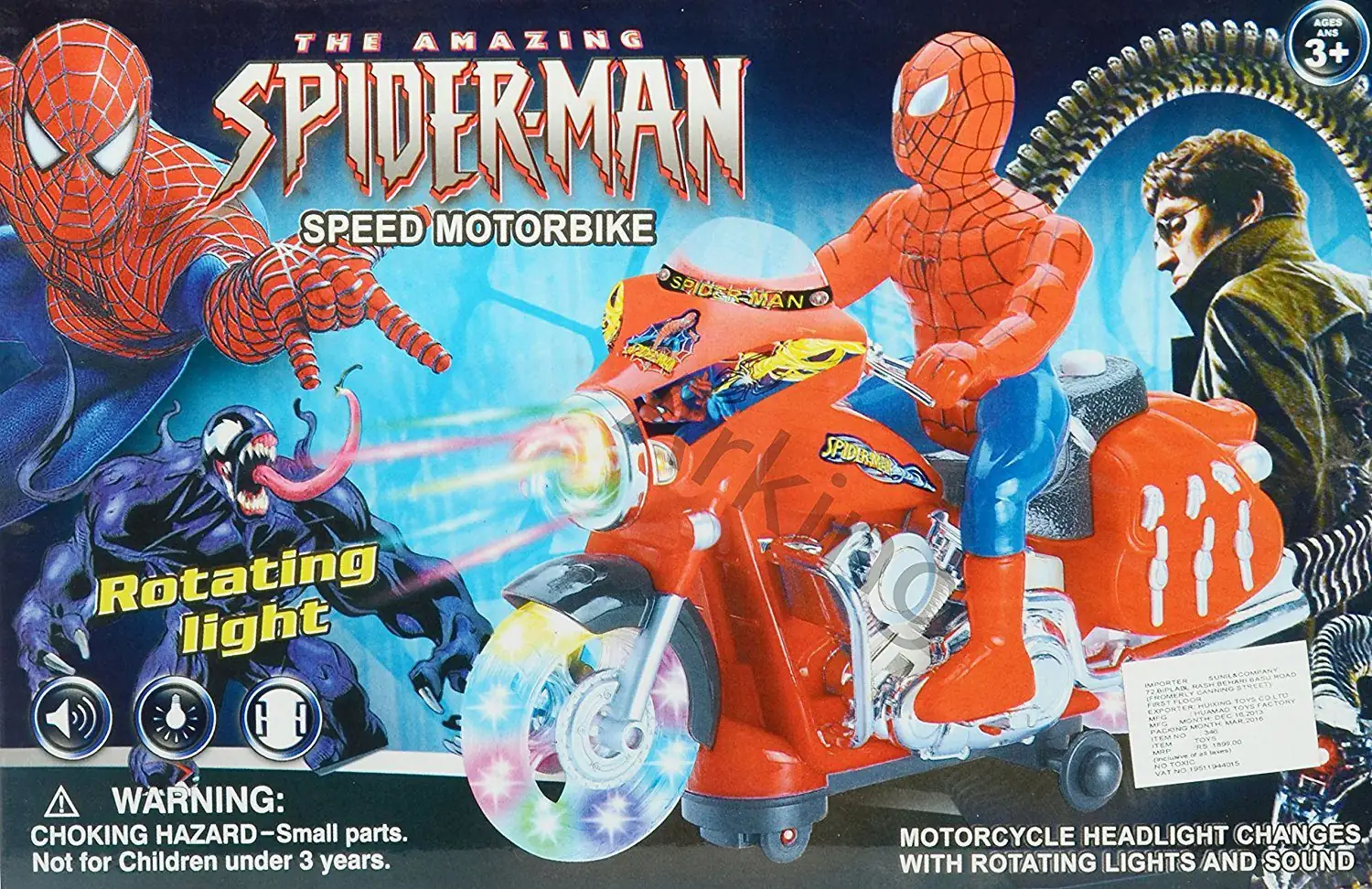 Moto spider man jouets LED à piles lumières clignotantes meilleur cadeau pour les enfants – Image 2