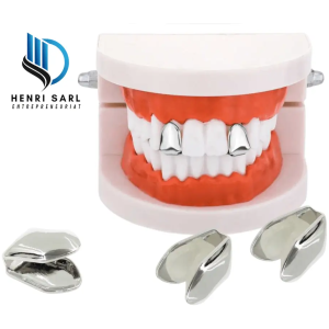 Dent en argent hip hop grillz