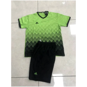 Tenue de sport Adidas - Manches courtes vert/noir - col rond