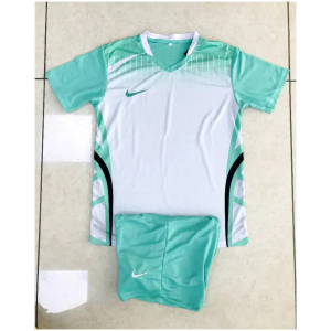 Tenue de sport Nike - Manches courtes blanc/bleu - col rond - Maillot et short