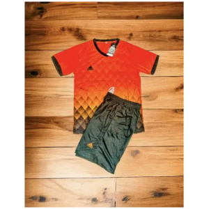 Tenue de sport Adidas - Manches courtes orange/noir - col rond - Maillot et short