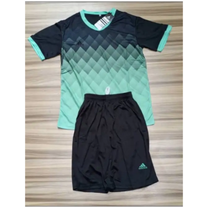 Tenue de sport Adidas - Manches courtes noir/bleu- col rond - Maillot et short
