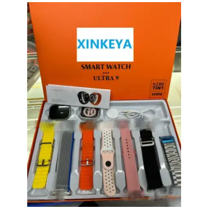 Montre intelligente 7 en 1 avec 7 bracelets métal océan caoutchouc nylon 49mm , chargeur sans Fil BT appel 7 en 1 ultra smartwatch