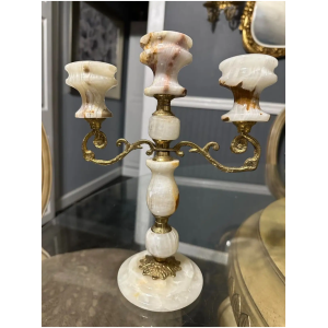 Chandelier en marbre et bronze 3 bras