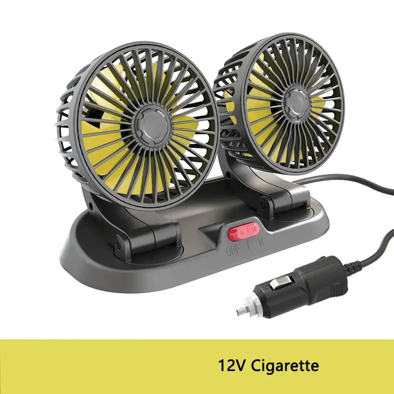 Ventilateur de voiture portable 12V/24V USB 360° réglable 2 vitesses multi-angle rotatif – Image 3