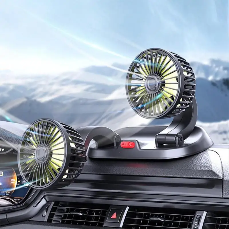 Ventilateur de voiture portable 12V/24V USB 360° réglable 2 vitesses multi-angle rotatif – Image 5