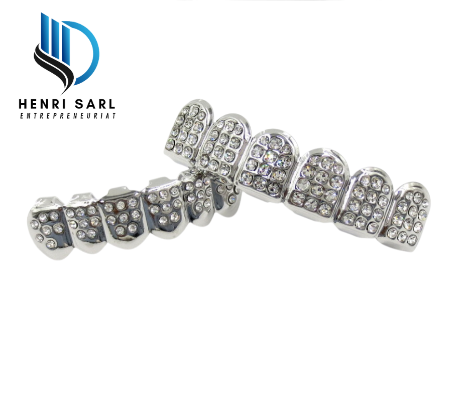 Grillz Dentaire en diamant-argent