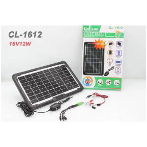 Panneau Solaire 16V/12W avec fil chargeur de téléphone Woofer ventilateur Power Bank Batterie