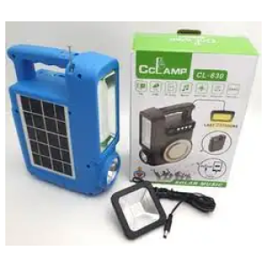Lampe solaire CCLamp CL830 Haut-parleur Bluetooth sans fil Station Radio FM plaque SOLAIRE POWERBANK LECTEUR USB ET SSD 06 mois de garantie
