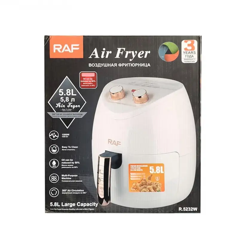 Friteuse RAF à air chaud électrique 5.8L 1500W Air Fryer R.5232W – Image 2