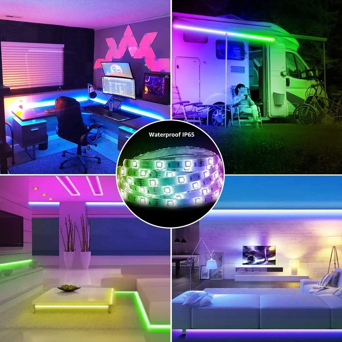 Bande lumineuse LED de 5m étanche avec télécommande kit de lumières – Image 5