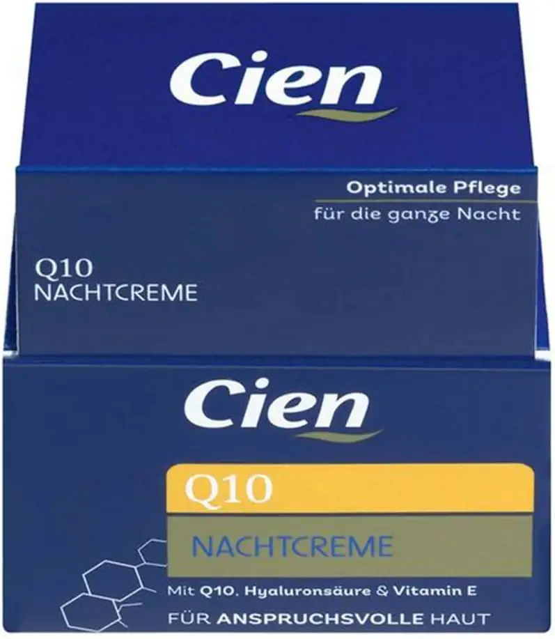 Crème visage Cien Q10 anti-rides (Crème de nuit 50 ml + Creme de Jour 50 ml) - avec la Coenzyme Q10, l'acide hyaluronique, et vitamine E - Peaux exigeantes – Image 5