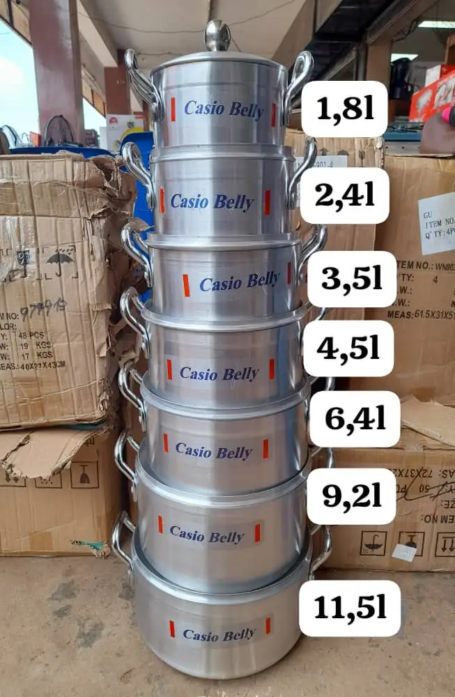 Cassio belly j7 ensemble de 7 marmites