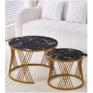 Table double ronde vitrée