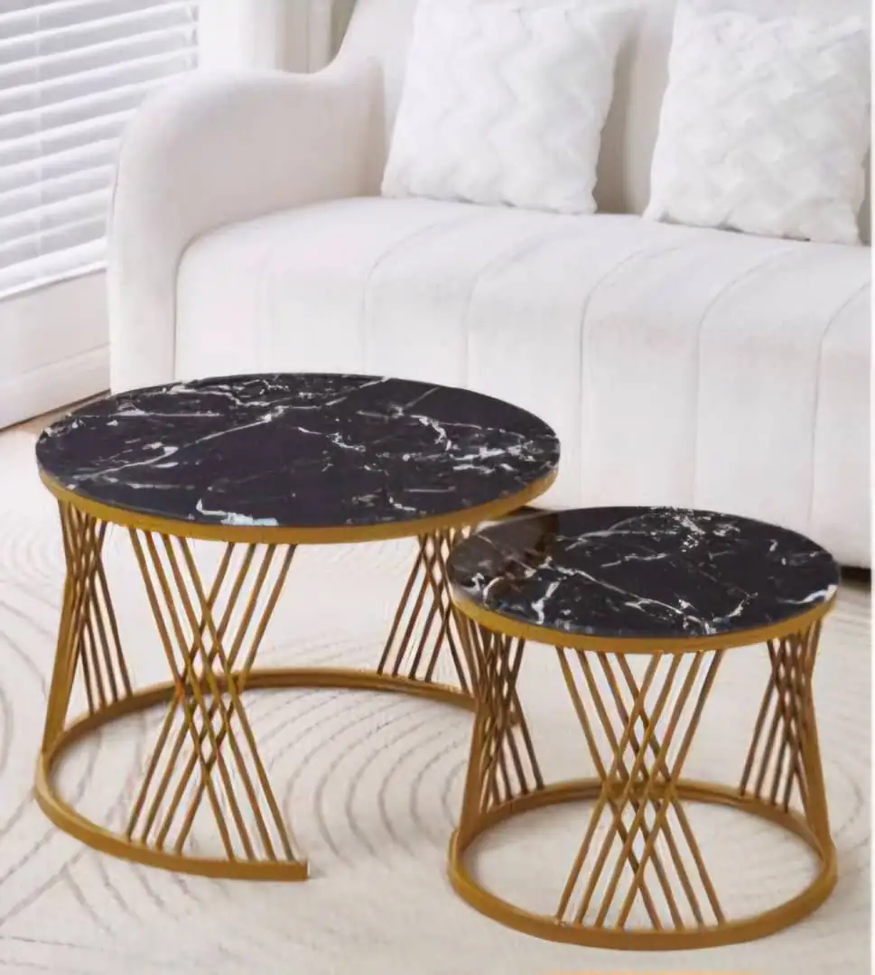 Table double ronde vitrée