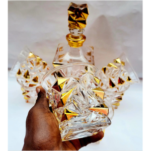 Grand verre à whisky cristal doré