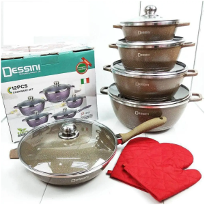 Ensemble marmites soupière et poêle DESSINI