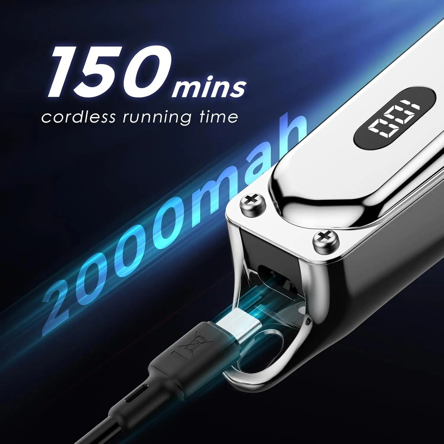Tondeuse sans fil Oraimo Smart Clipper2 écran LED rechargeable – Image 4