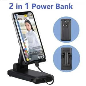 Power Bank 10000 mAh + support téléphone 2 en 1 Power Bank et Holder