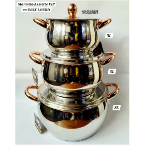 Jeu de 3 Assiettes marmites soupières