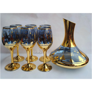 Ensemble carafe verres doré