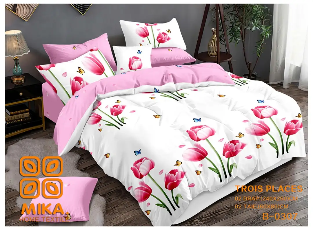 Bedsheets - Draps 3 places et oreillers
