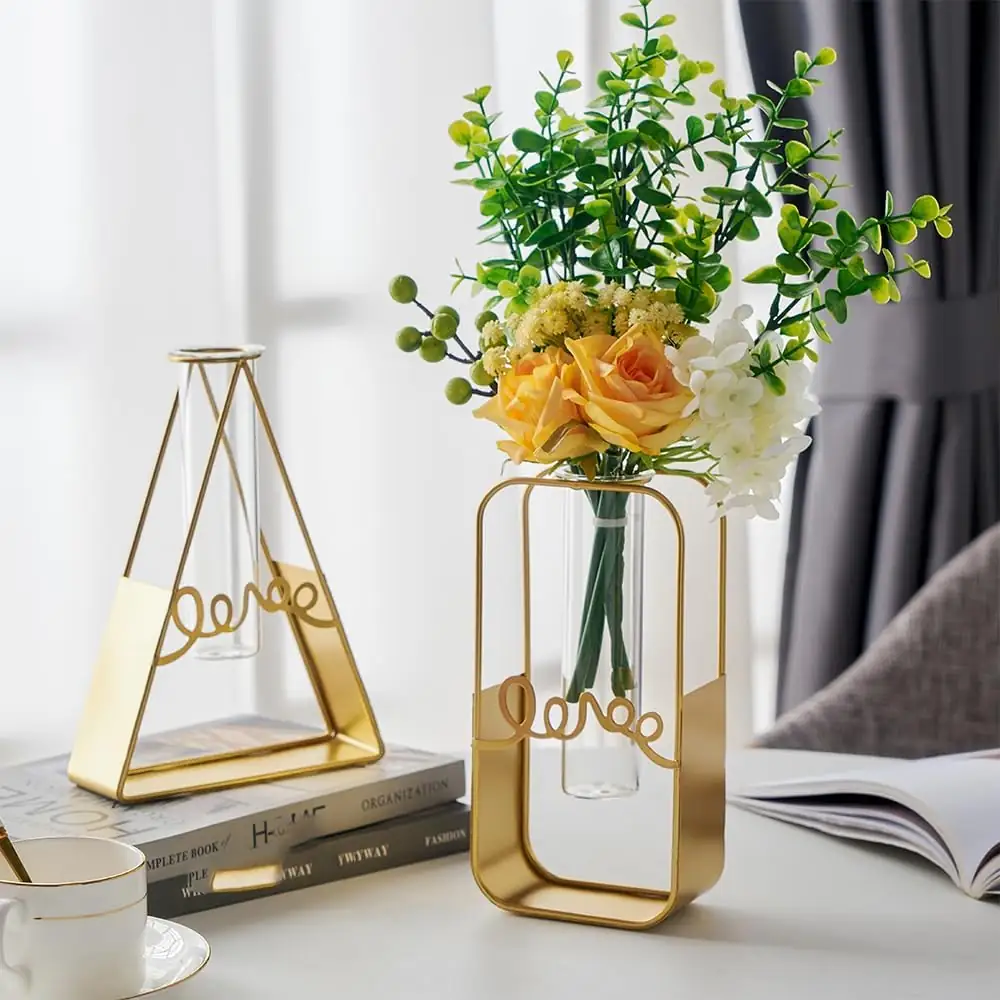 Vases à fleurs en métal pour salon salle à manger décoration pot de fleurs – Image 3