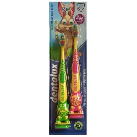Brosse à dents x2 pour enfants DENTALUX