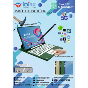 Tablette Idino notebook 10 - 10 pouces - 512gb/8gb- 10000mAh-dual sim et carte mémoire - 03 mois de garantie