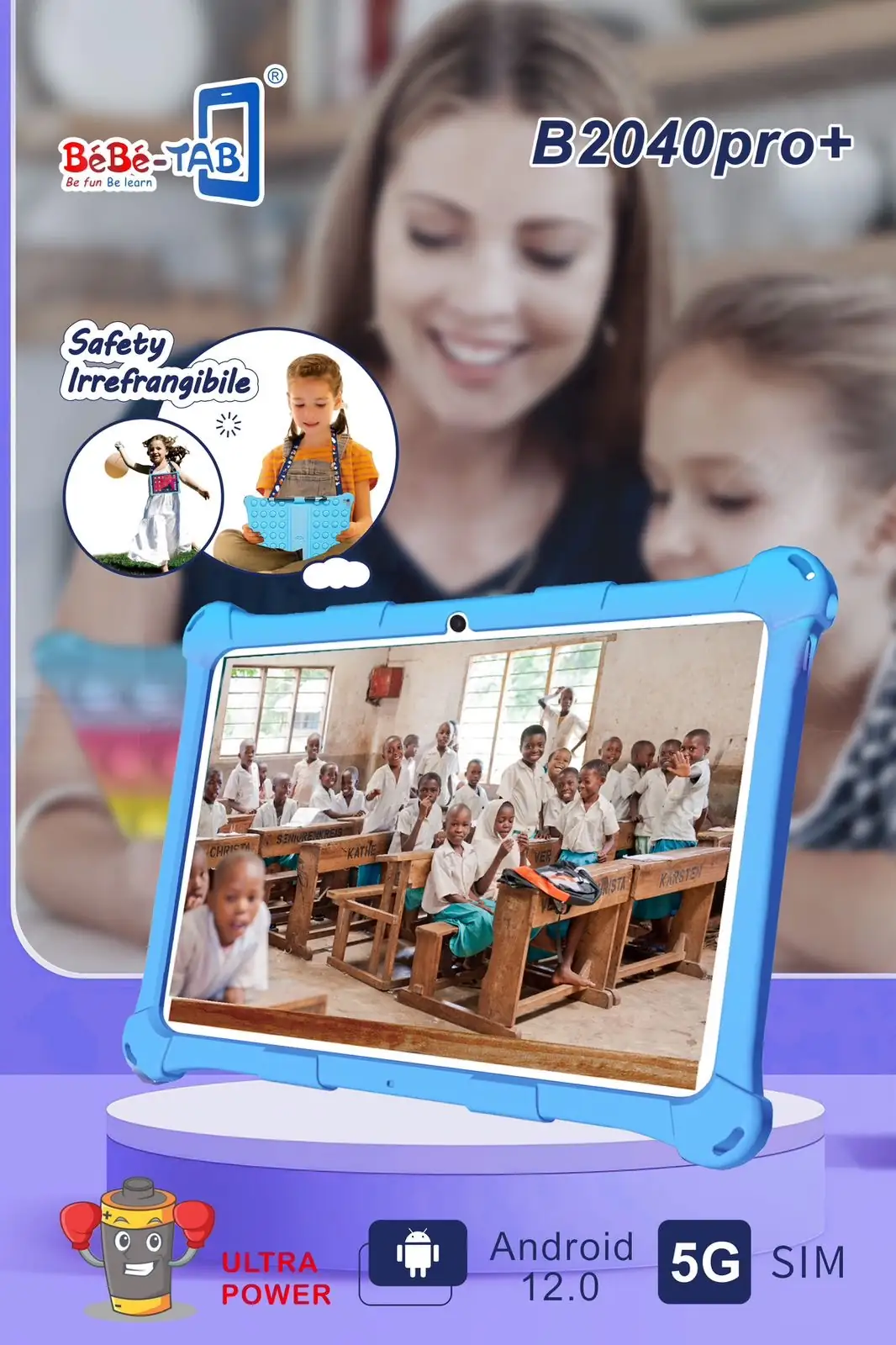 Tablette éducative BéBé Tab B2040 Pro 4G 10.1 " 64Go Rom 4Go Ram Quad-Core 4000 mAh – Image 4