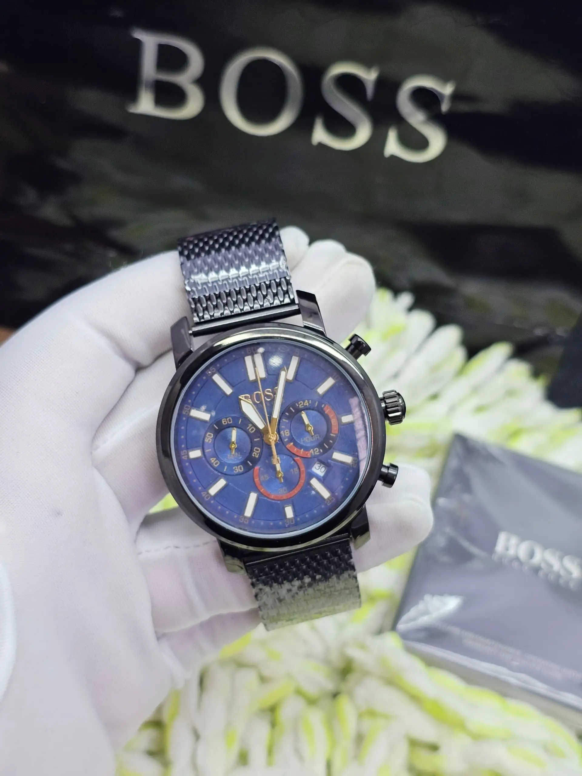 Montre classe Boss bracelet maille – Image 5