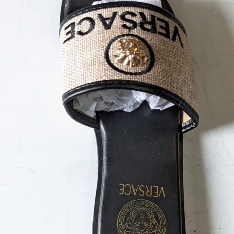 versace slippers black