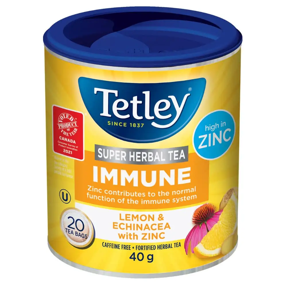 Thé Tetley à base de Lemon et gingembre sans caféine