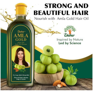 Dabur Amla Gold- Huile capillaire, 300 ml - Nourrit, renforce et revitalise les cheveux