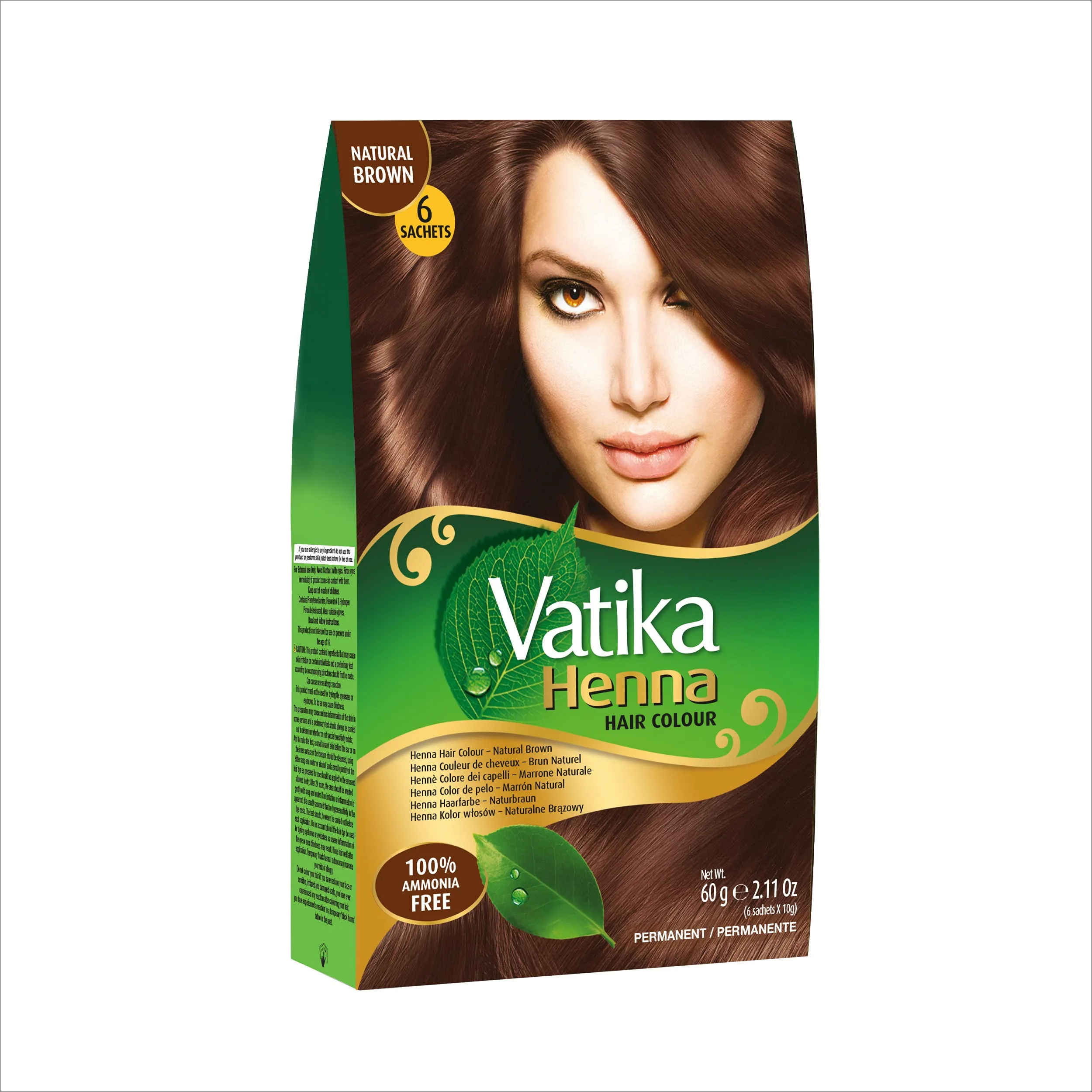 Boîte de Teinture VATIKA Henna, produit de soin capillaire naturel