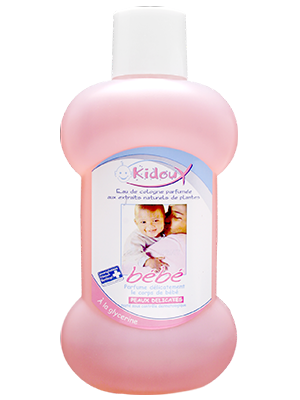 Flacon de l'Eau de Cologne Kidoux, design doux et adapté aux enfants