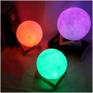 Lampe 3D Lune Réaliste - Veilleuse LED Changement de Couleur - Décoration Nocturne pour Chambre et Salon