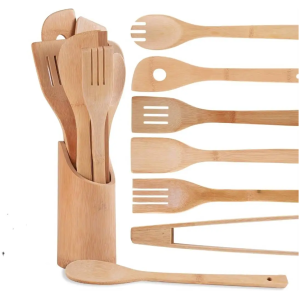 Set de Louches en Bois - Ustensiles de Cuisine Naturels pour Soupe, Sauce et Ragout - Cuillères à Pot en Hêtre Massif