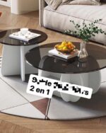 Table Ronde en Verre 2 en 1 - Table Basse Transformable en Table à Manger - Design Moderne et Fonctionnel