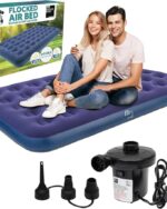 Matelas Gonflable Double Épaisseur – Grand Format 200x140cm – Pompe Électrique Incluse – Dormez Confortablement en Voyage ou à Domicile