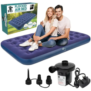 Matelas Gonflable Double Épaisseur - Grand Format 200x140cm - Pompe Électrique Incluse - Dormez Confortablement en Voyage ou à Domicile