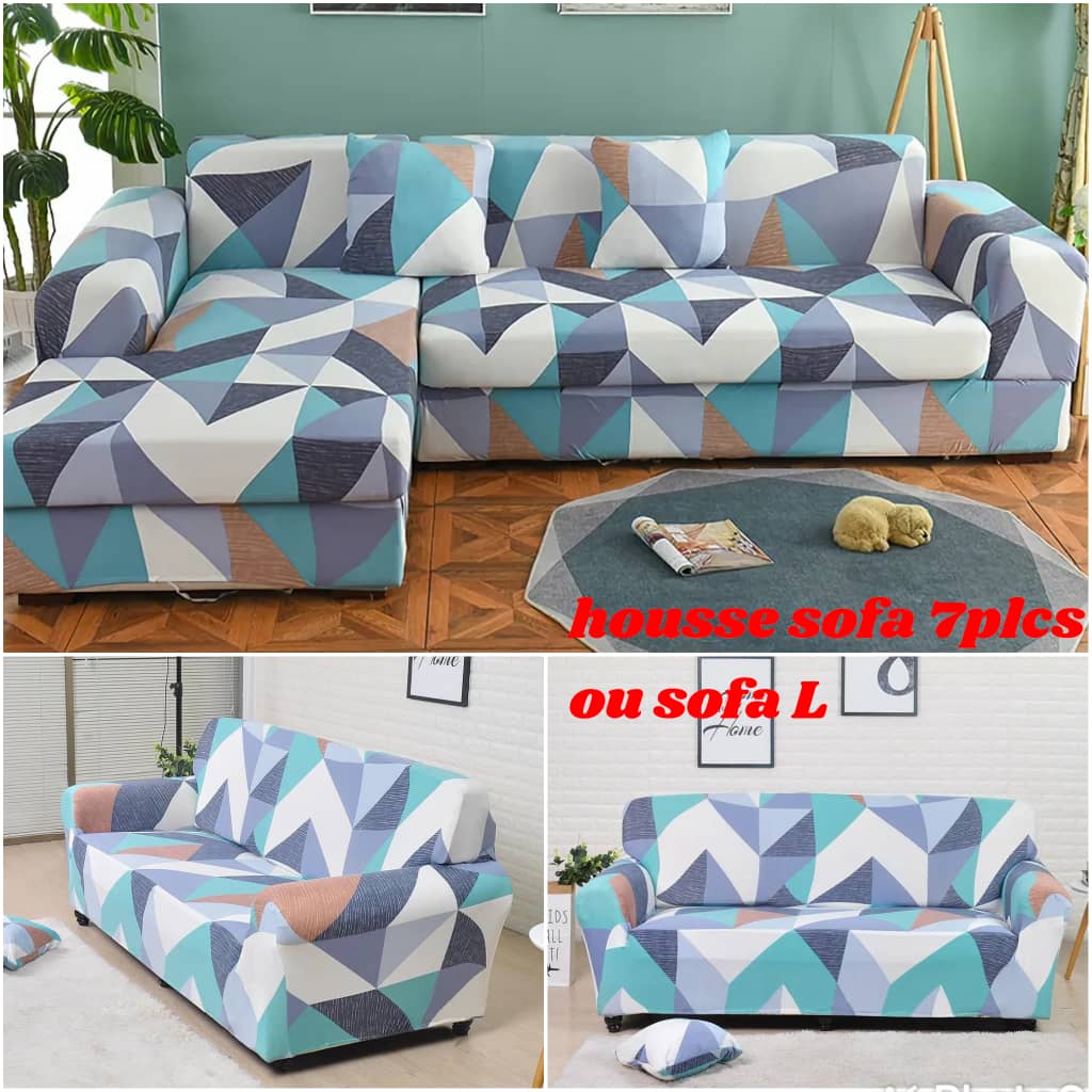 Détail du tissu de la housse de canapé, montrant sa texture et son élasticité pour un ajustement serré