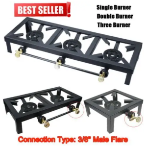 Réchaud à Gaz Portable Professionnel – Brûleur Double Flamme 3000W – Pour Cuisine Extérieure, Camping et Décoration de Table – Compatible Cartouche de Gaz