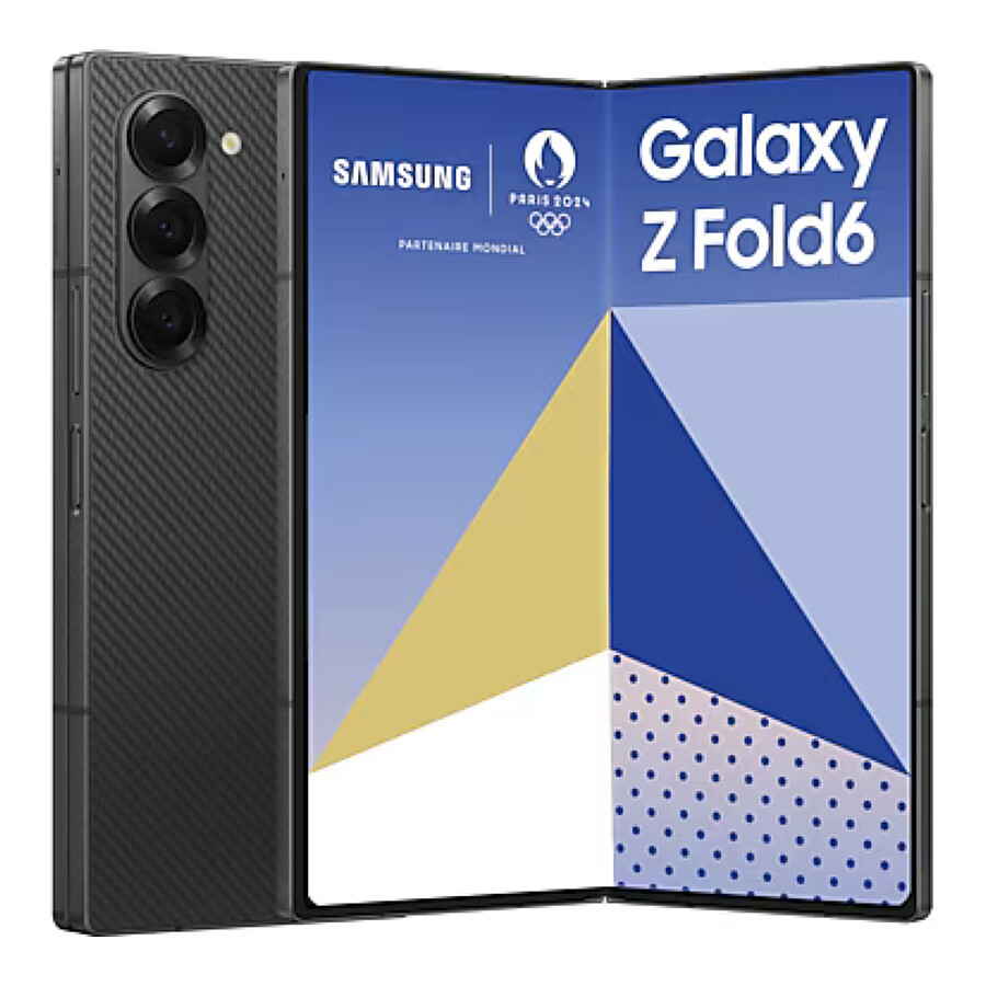 Samsung Galaxy Z Fold6 déplié, montrant son grand écran principal utilisé pour le multitâche