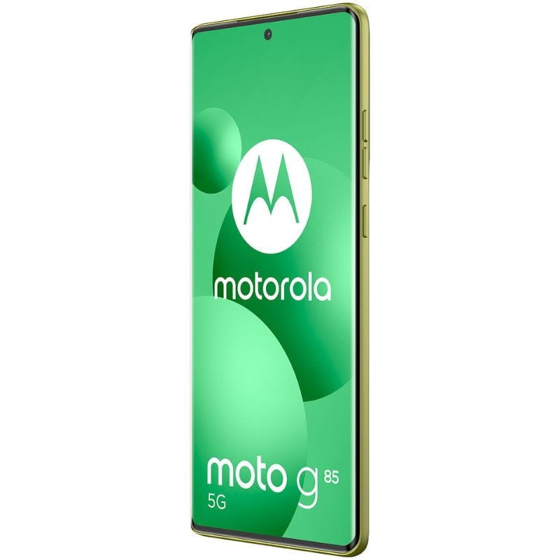 Motorola G85 5G en charge, montrant la batterie longue durée et la charge rapide
